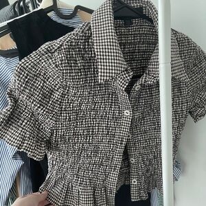 Zara cropped Checkered Blouse